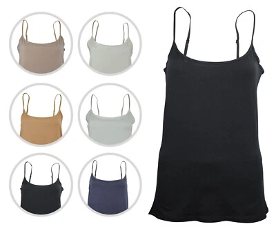 Womens F&F Camisole Strappy Vest Top Cotton Plus Size 6 8 10 12 14 16 18 20 22 - Image 1 of 4