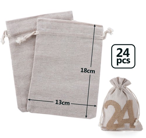 24 Adventskalender zum Befüllen Weihnachtskalender Weihnachten Säckchen 13x18cm - Bild 4 von 9