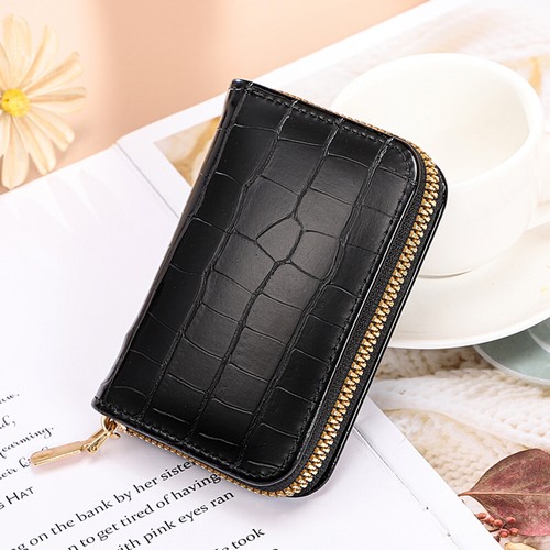 Hombres Mujeres Portatarjetas de Crédito Cuero Cartera Estuche de Identificación Bolsa para Tarjetas Cartera con Bloqueo RFID - Imagen 5 de 17