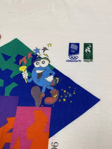 VINTAGE 1990s 90s ATLANTA OLYMPIC 1996 TEE SHIRT OLYMPIC GAMES - Picture 7 of 9