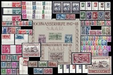 S1-15) Saar/Saarland 1947-1959 ** oder °, Auswahl Sätze/Blocks/Einzelwerte