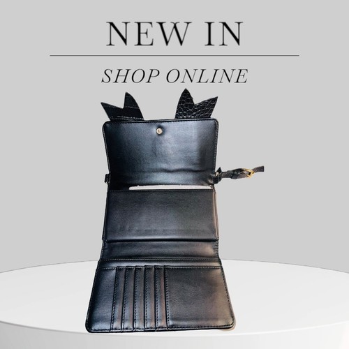 Betsey Johnson Black Croco Wallet On A String With Bow NWT - Picture 8 of 10