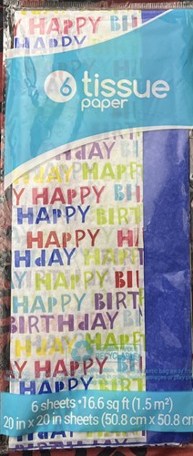 Happy Birthday Seidenpapier 6 Blatt