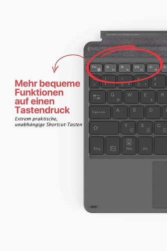 Custodia tipo tastiera Surface Go per Surface Go 3/2/1, con retroilluminazione 7 colori - Foto 9 di 12
