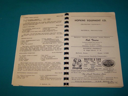 Hatfield Volunteer Fire Department Cookbook Hatfield Pennsylvania 1960 - Picture 3 of 7