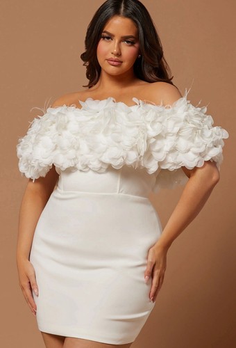 Fashion Nova Nova Luxe Meredith Floral Mini Dress - White 1X - Picture 10 of 14