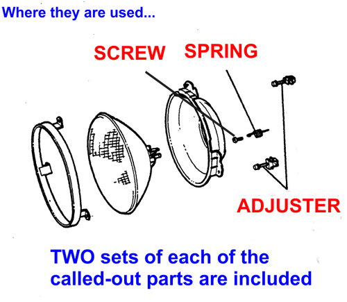 For Mopar '69-74 Headlamp Headlight Adjuster Aiming Mounting Fasteners A/B/E-bod - Picture 2 of 2