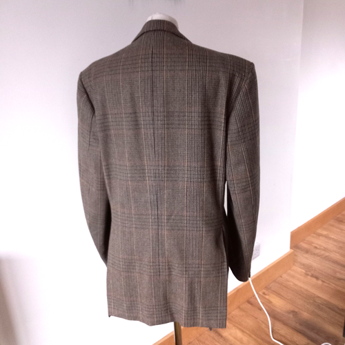 Swaine Adeney Brigg Brown Harris Tweed Check 100% Wool Men's Blazer Jacket 42" - Picture 8 of 11