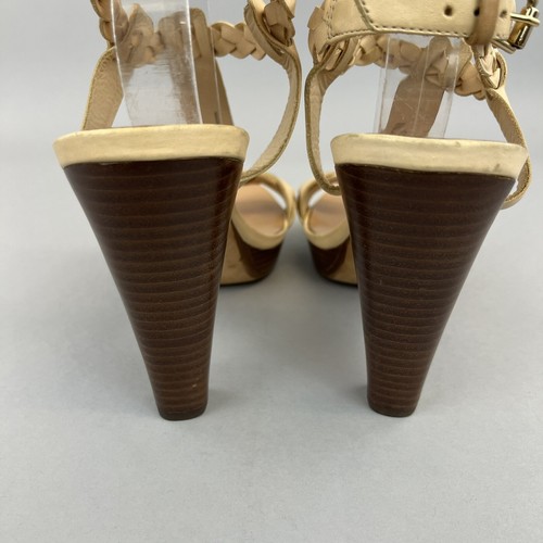 Juicy Couture Braided Leather Double Ankle Strap High Sandals Shoes US11 W UK9 - Picture 9 of 18