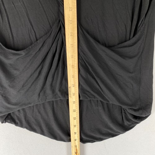 HELMUT LANG Womens V Neck Tie Back Layered Jersey Top Size Small Black - Picture 9 of 12