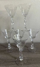 VINTAGE Crystal Cordial Set of 6 Cordial Goblet Glasses 5.5"
