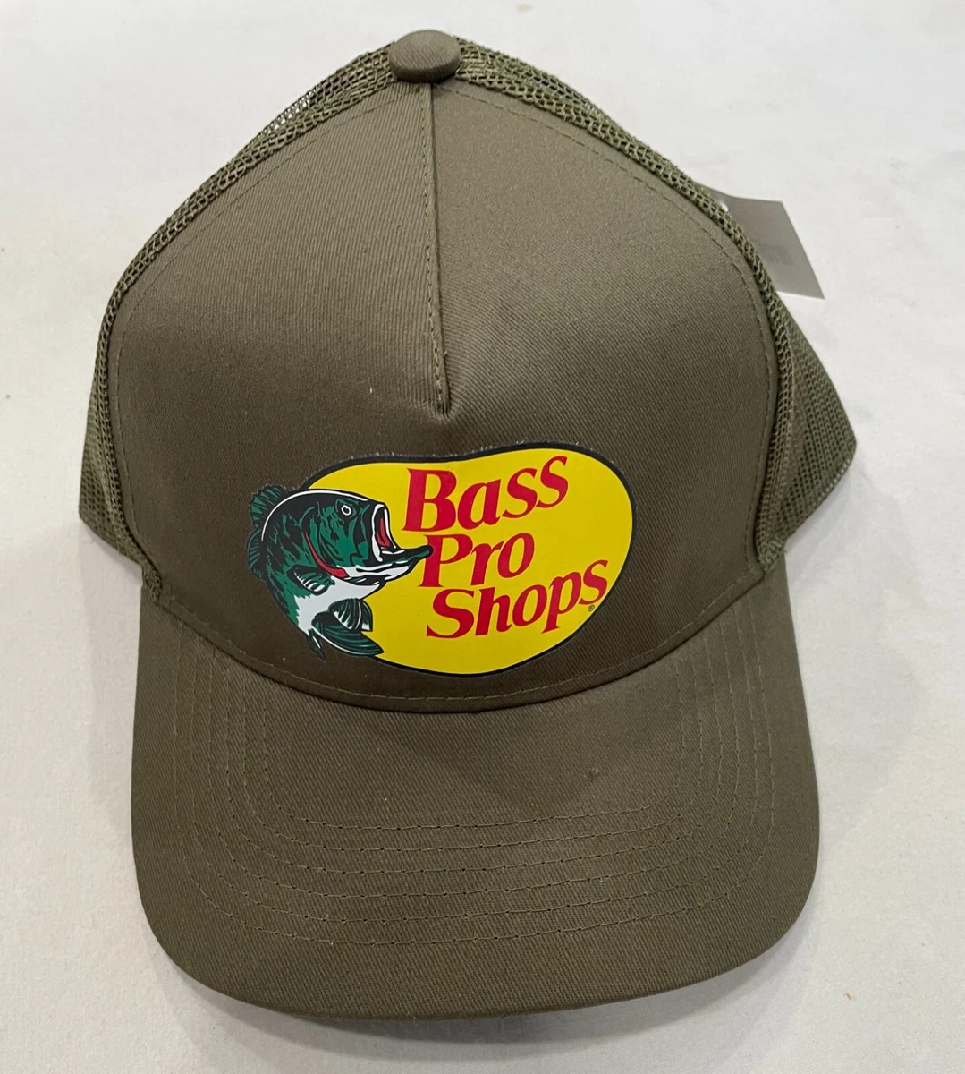 Bass Pro Shops Outdoor Hat Mesh Cap Fishing SnapBack Olive Green