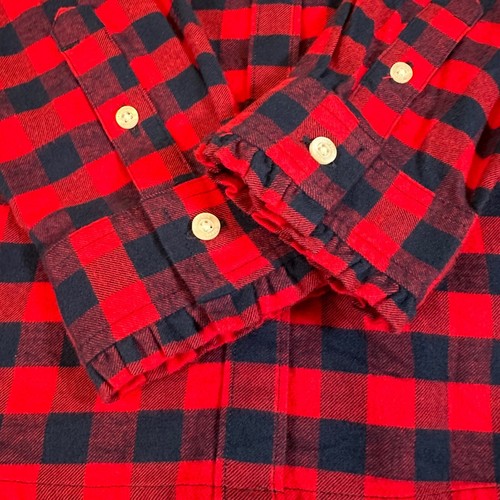 Vineyard Vines Girl Gingham Flannel Shirt Red & Black Buttoned Plaid 12 New Glam - Picture 5 of 9