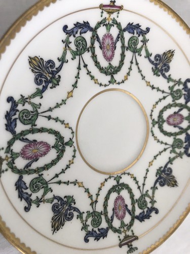 Antike MINTON seltene handbemalt für Bailey Bank cremefarbene Suppe Tasse & Untertasse - Bild 7 von 18