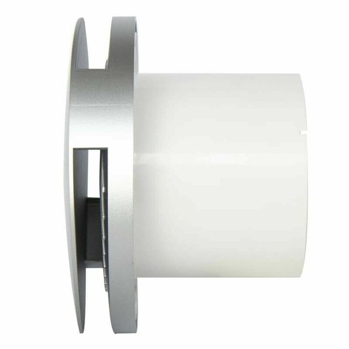 Ventilador extractor de baño redondo silencioso 150 mm / 6" con temporizador y cubierta frontal satinada - Imagen 2 de 4