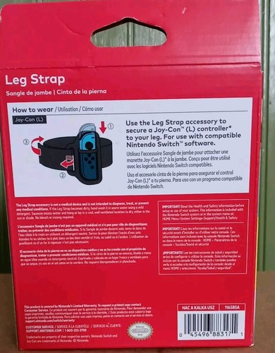 Nintendo Switch Sports Leg Strap - Black - Picture 3 of 4