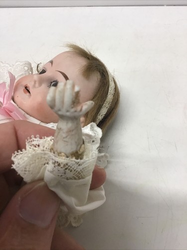 Muñeca Bisque Antigua Hombro/Cuerpo de Cuero 14" Marcado 1900 11/0 Ojos Marrones - Imagen 7 de 15