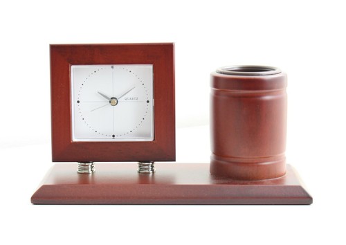DESIGNO Stylish Desk Table Clock Aluminium Metal Wood Home Art Deco Design Gift - Picture 12 of 17