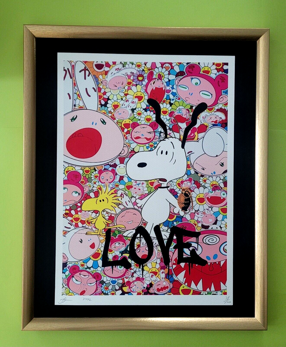 DEATH NYC Hand Signed LARGE Print Framed 16x20in COA SNOOPY