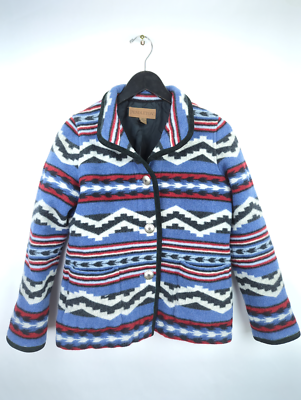 VTG PENDLETON Sz Women M Native Blanket Southwestern Blue Wool