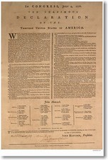 U.S. Declaration of Independence - NEW Vintage Reproduction History POSTER