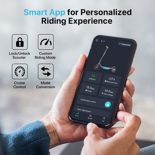 ADULT ELECTRIC SCOOTER 31MILES LONG RANGE FOLDING E-SCOOTER +APP URBAN COMMUTER - Picture 9 of 12