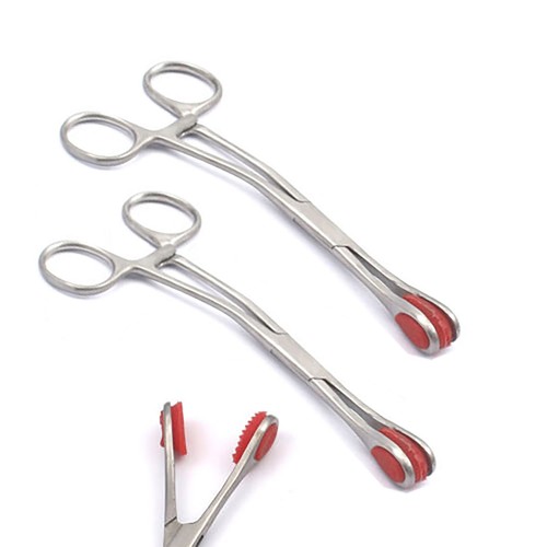  Set of 2 Pcs  Hemostat Forceps SPONGE CLAMP Holder Rubber Pads (Young Tongue) - Bild 1 von 4