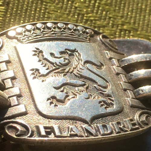 1930s SOUVENIR GATE BRACELET~FRENCH PROVINCE COAT OF ARMS~SIGNED STERLING SILVER - Picture 7 of 16