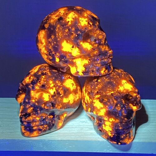 1pc Natural Yooperite Quartz Carved Crystal Skull Reiki Healing 2" - Picture 11 of 11