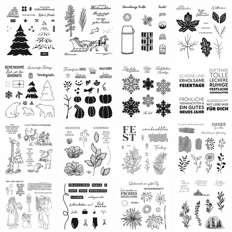 Weihnachten Deutsche Sprache Metall Stanzformen Stempel Set Für DIY Bastelkarte