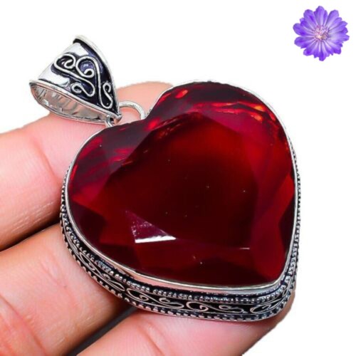 Handmade Garnet Gemstone 925 Sterling Pendant Silver Jewelry Pendant For Gift - 第 1/3 張圖片