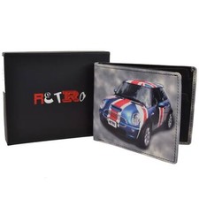Mens Top Quality Leather Wallet by Golunski; Retro Mini Cooper Union Jack Gif...