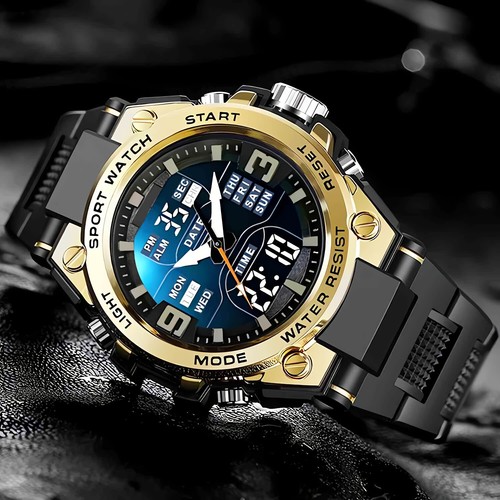 Orologio cronografo multi-sport Orologio digitale da uomo al quarzo con sveglia - Foto 2 di 17