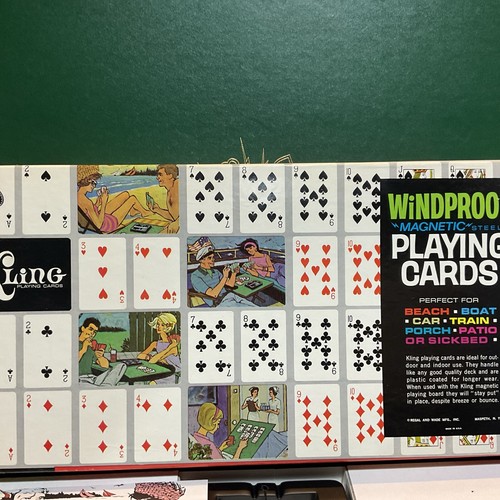 Vintage Kling Windproof Magnetic Steel Playing Cards and Board 100% Complete USA - Picture 10 of 14