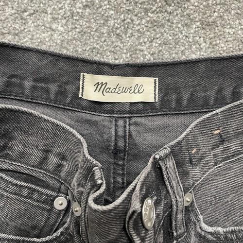 Madewell Shorts Adult 23 Black Denim Relaxed Mid Length 4 in Cutoffs Ladies - Picture 8 of 9