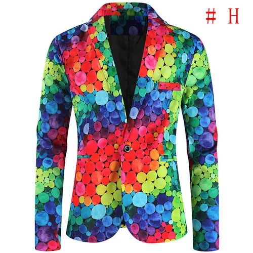 Mens Christmas Blazer Festive Coat Print Suits Jacket Xmas Party Jacket Costumes - Picture 40 of 54