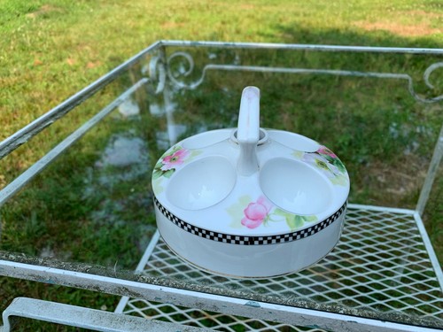 Nippon Noritake Azalea RARE egg warmer 4-egg Handled Japan Hand-Painted Floral - Picture 11 of 12