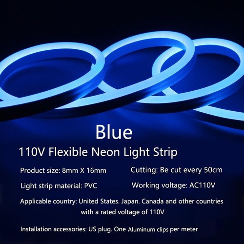 110V Neon LED Strip Light 2835 120LED/M Rain-Proof Flexible Tape Lights +US Plug - Picture 16 of 21