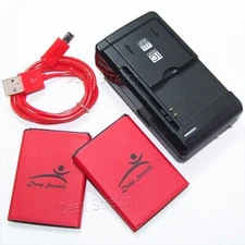 Long Lifespan 2x 3580mAh Replacement Battery Charger Cable for LG Lucid 3 VS876