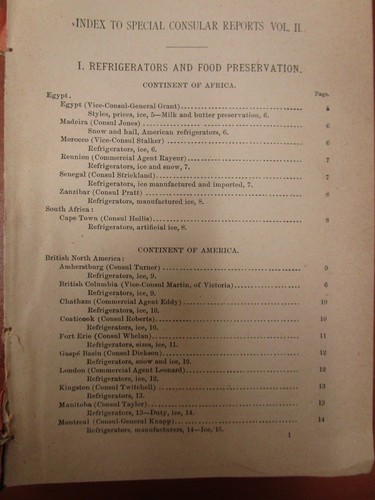 Government Report 1890 Consular reports vol 2 refrigerators food preservation - Picture 2 of 2