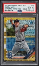 2019 Bowman Chrome Mega Gold Refractor Casey Mize Rookie /50 BCP-49 PSA 10 Gem 