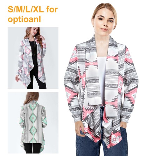 Women's Long Sleeve Open Front Cardigan Cotton & Polyester Sweater Outwear - Picture 19 of 23