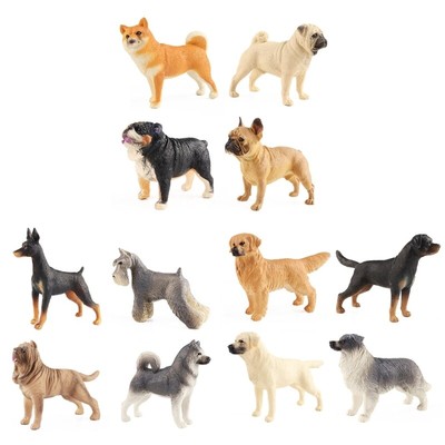 Realistic Puppy Dog Miniatures Statue Window Desk Display Widgets