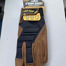 Firm Grip Gel Pro Hybrid Brown Leather Work Gloves ~ Choice of Size ~ New w/Tags