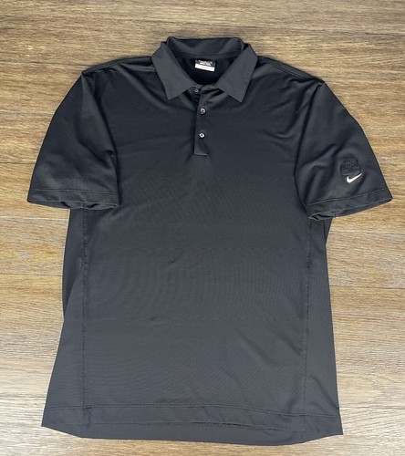 Camisa Polo Nike Golf Dri-Fit Para Hombres M Negra Manga Corta Tejida Texturizada Rendimiento