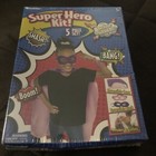 Super Hero 5 Piece Set Kit, Reversible Cape, Mask + 3 Power Bracelets NIB