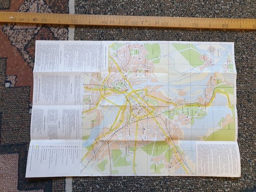 1985 Riga Latvia Soviet Big wall map Art USSR Poster Russian