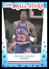1989-90 Fleer Patrick Ewing #7 Stickers New York Knicks 3K