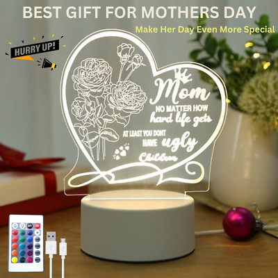 Graviertes Mama Herz Muttertag Geschenk für Mama Mama Neuheit Nachtlicht großes Angebot