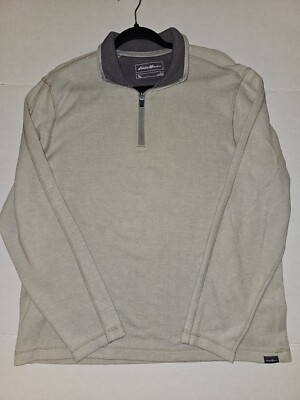 Eddier Bauer Men's Lg 1/4 Zip Long Sleeve Outdoors Pullover